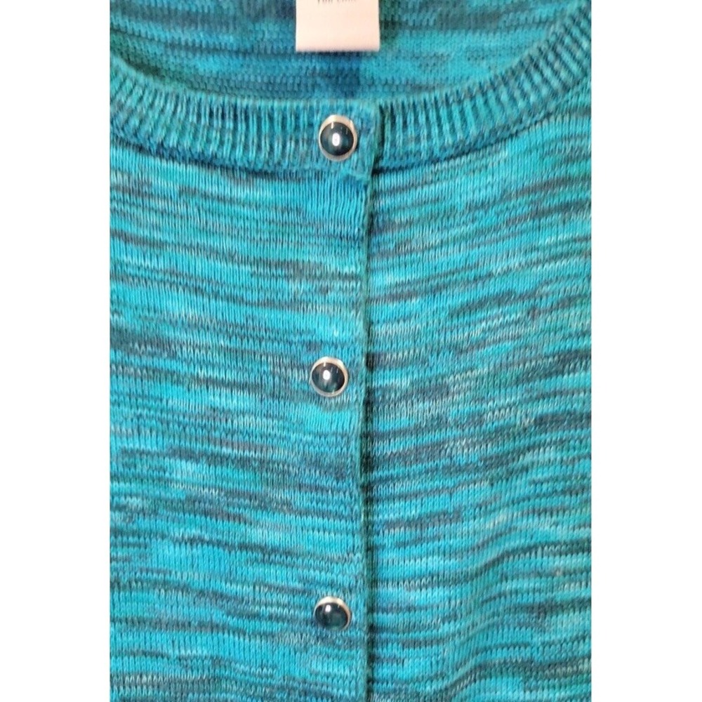 Catherines Women's Plus Size 2X 22/24W Cardigan Blue Button Up - Picture 3 of 4